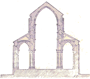 Eglise romane en arceau bris.
